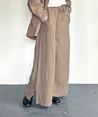 TS240PT073　オリジナルフレンチリネン サイドスリットパンツ【size1】