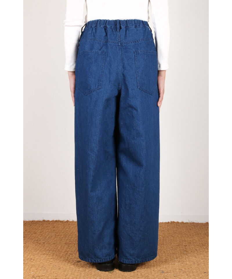 US230PT021 サフィランリネンデニム ラップワイドパンツ【045
