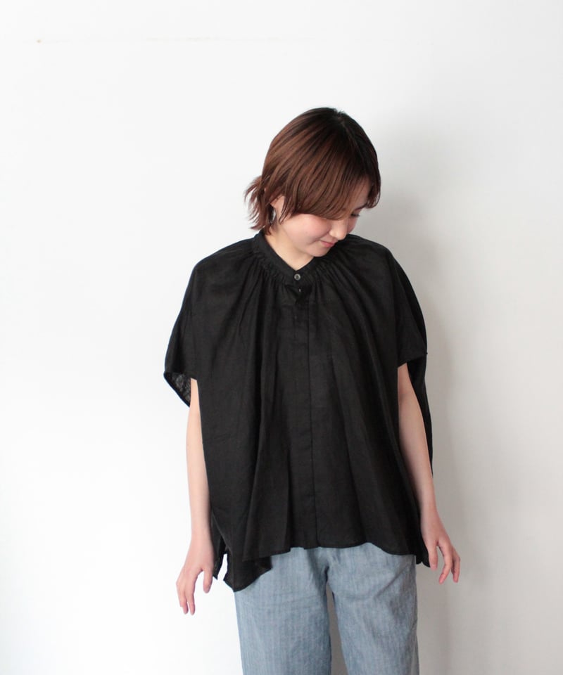 Bonum 25SS フレンチリネン ブラウス シャツ 麻 リネン F 黒 セール】 フレンチリネンシャツ （シャツ・ブラウス）｜COMME CA MEN