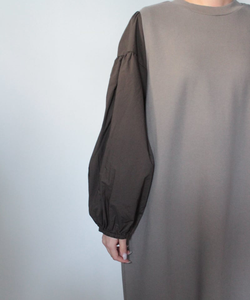 US250CT018 セントラル裏毛 タイプライターコンボワンピース | GALERIE