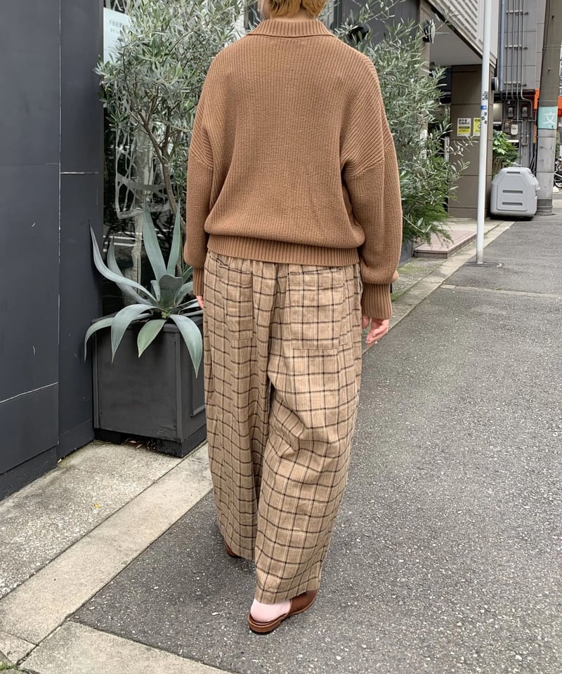 US234PT023 Wコーデュロイ/先染めチェック タックパンツ US234PT023 Wコーデュロイ/先染めチェック タックパンツ