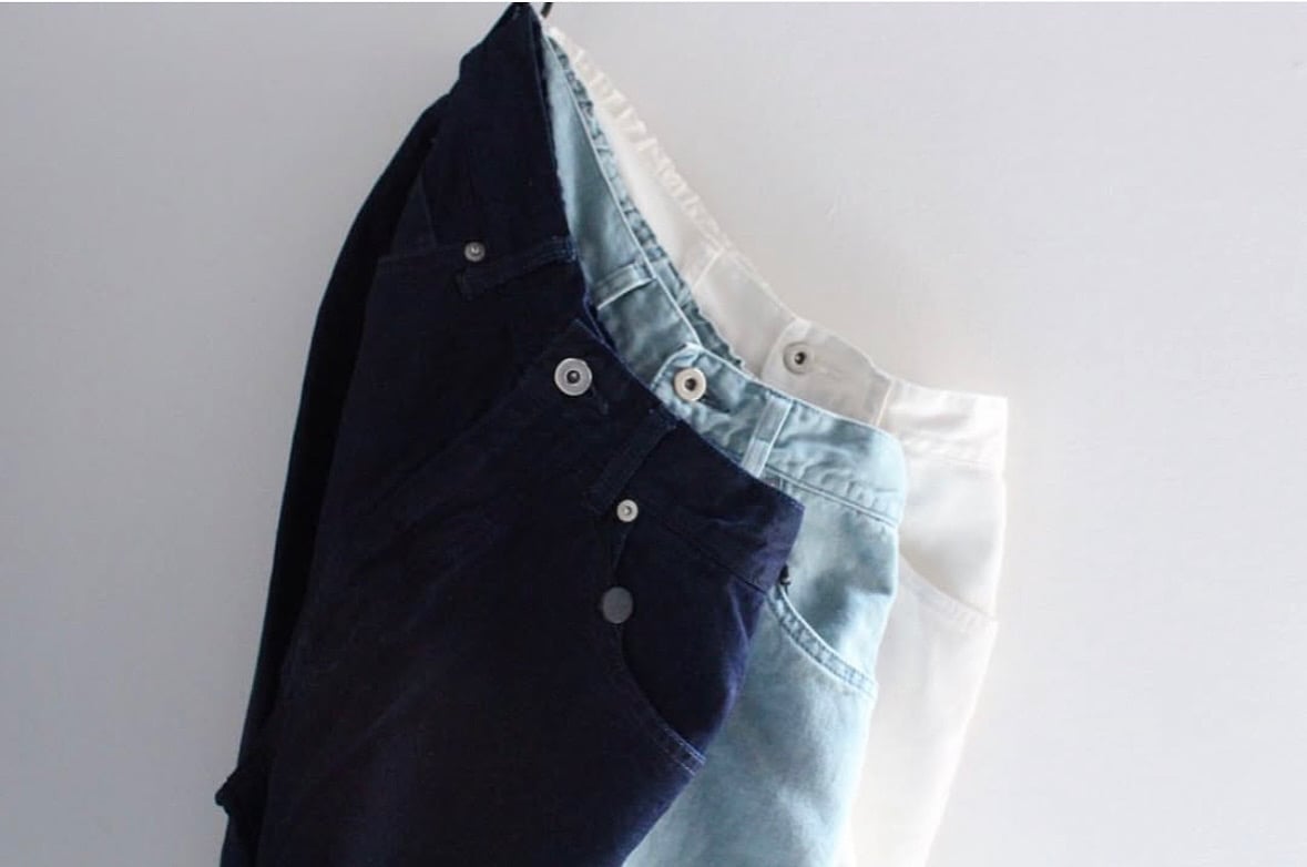 nasuvi＊ハンドメイド＊サフィランフランスリネン スリムもんぺパンツ