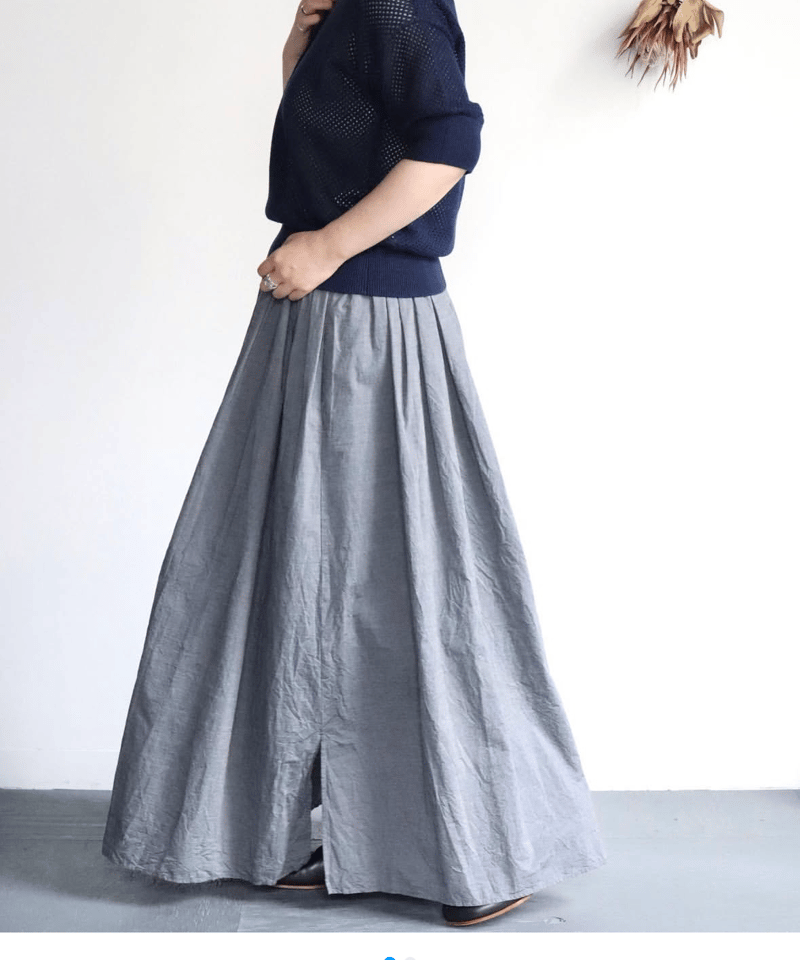 Drawer  ドゥロワー タイプライターロングフレアスカート ドゥロワー スカート Drawer サテンスカート フレアロング