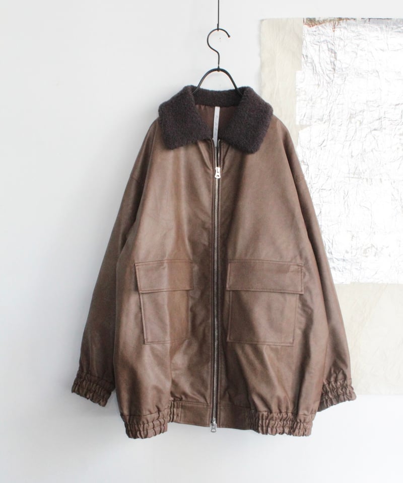 PA254BZ018 ヴィンテージフェイクレザー ブルゾン | GALERIE TISSU