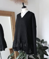 TS233KN073 SIROROVING フリンジVネックプルオーバー【size 3】