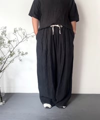 TS260PT074  フレンチリネン/東炊きストライプ　ギャザータックパンツ　1size