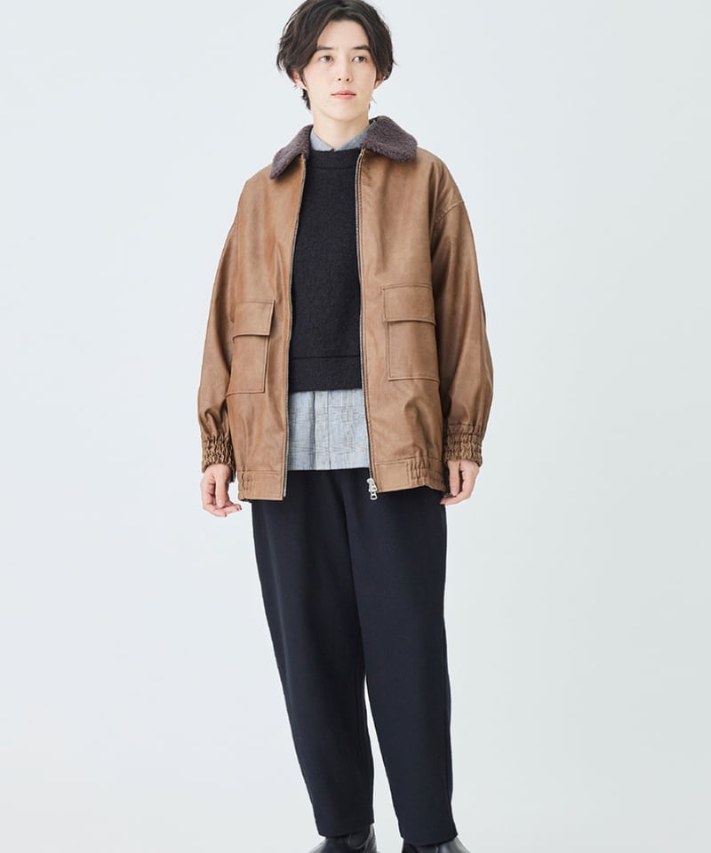 PA254BZ018 ヴィンテージフェイクレザー ブルゾン | GALERIE TISSU