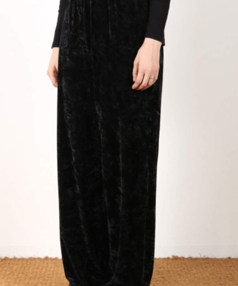 クラッシュベロアワイドフレアパンツ seyto（セイト）の「Crash velour wide flare pants