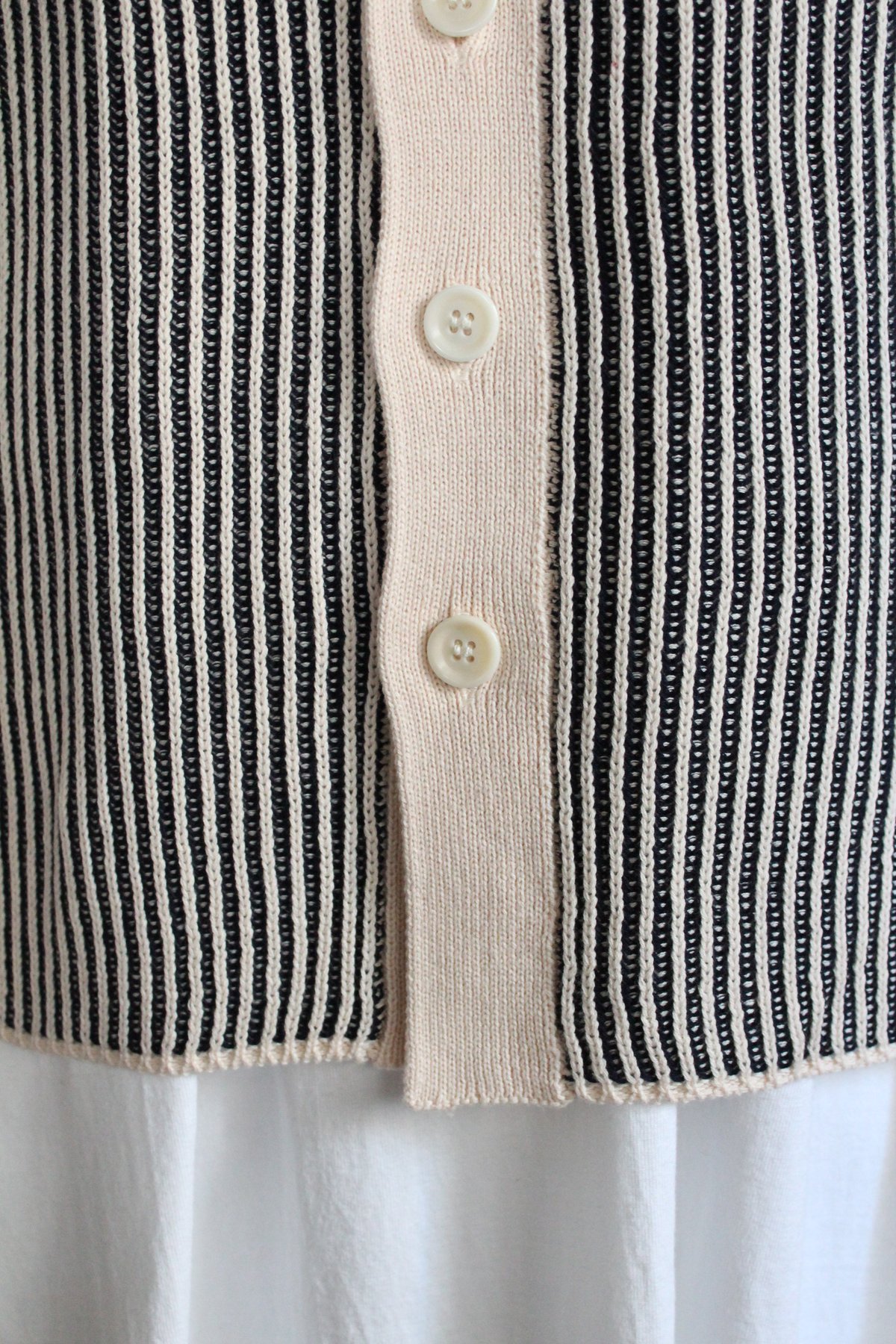 TS243KN073 コットンニット ストライプカーデ 【size1