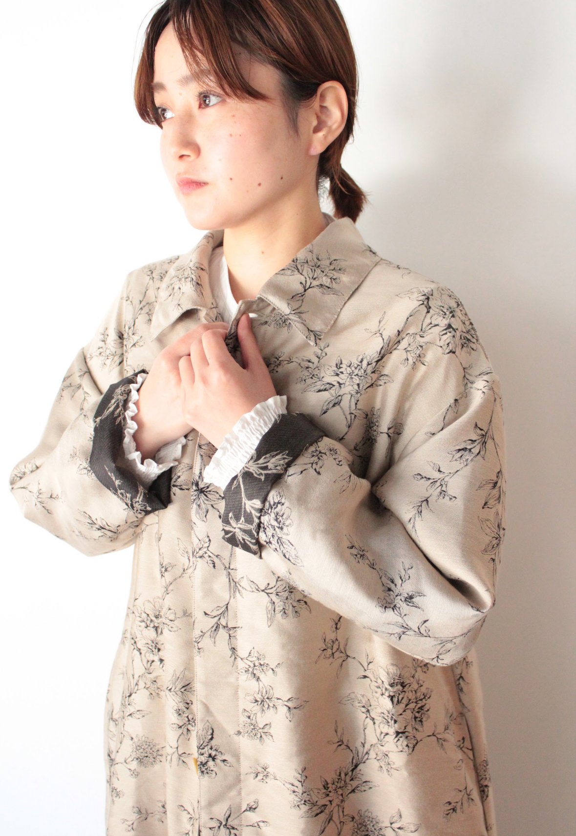 テッドベーカー ボタニカル フローラル 花柄 ステンカラーコート ネイビー ted baker テッドベーカー ボタニカル フローラル 花柄 ステン