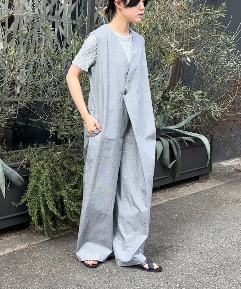 UNIVERSALTISSU ナチュラルタイプライターラップサロペットパンツ UNIVERSAL TISSU(ユニヴァーサルティシュ)ナチュラルタイプ