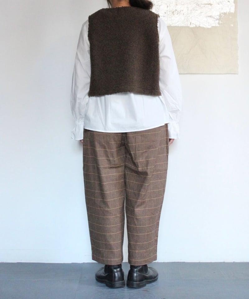 US234PT023 Wコーデュロイ/先染めチェック タックパンツ | GALERIE TIS