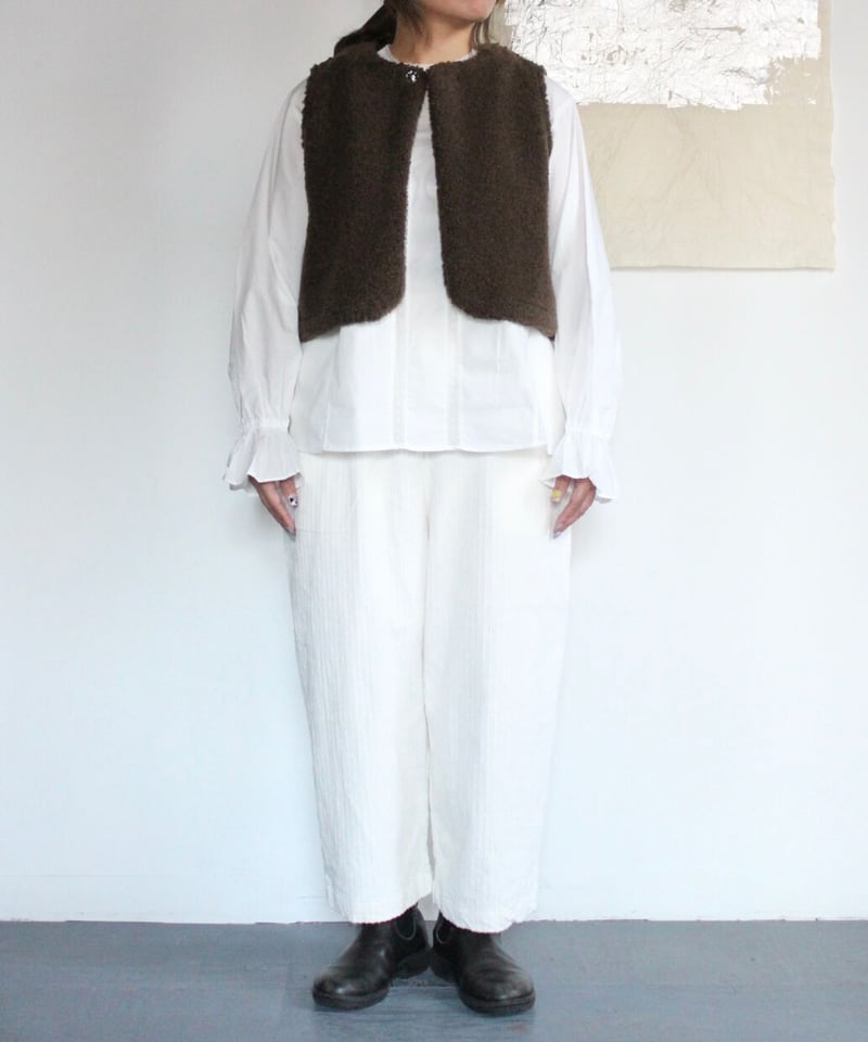 US234PT023 Wコーデュロイ/先染めチェック タックパンツ | GALERIE TIS