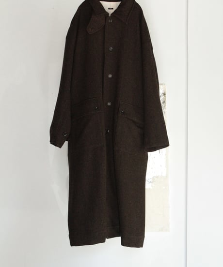 TS243CO080 オリジナルウールへリンボン　スタンドカラーコート