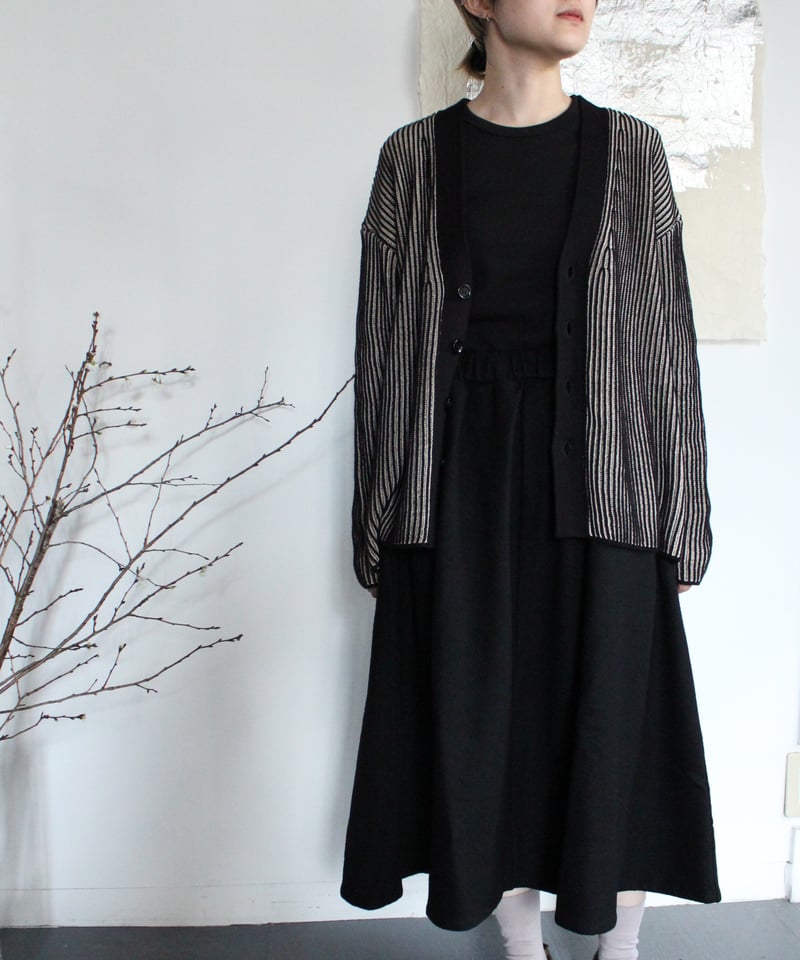 HUECLOSET (ヒュー)★ コットンストライプカーディガン TS243KN073 コットンニット ストライプカーデ 【size1