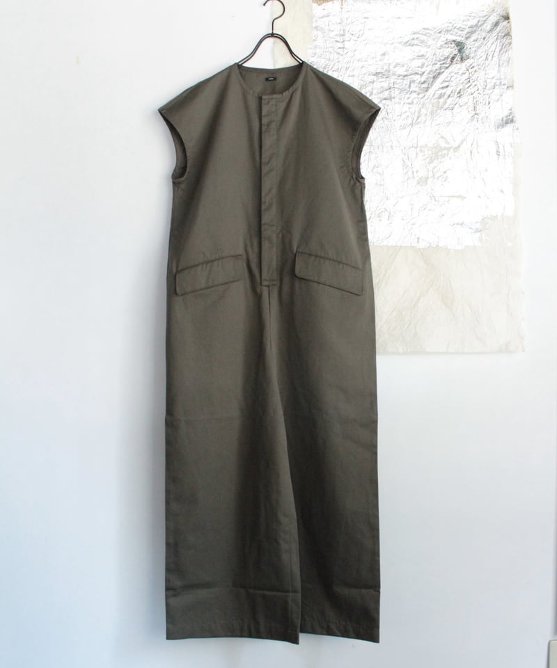 TS250PT074 コットンリネンツイル フレンチスリーブオールインワン