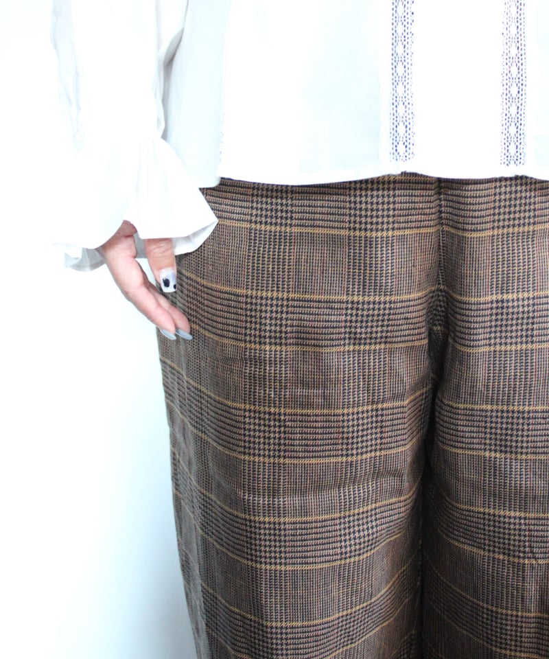 US234PT023 Wコーデュロイ/先染めチェック タックパンツ US234PT023 Wコーデュロイ/先染めチェック タックパンツ