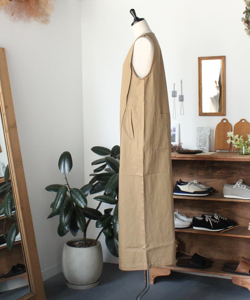 US251PT032 綿麻ツイル/カモフラジャガード サロペットパンツ