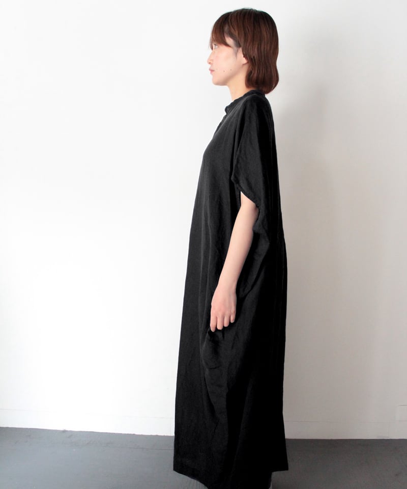 UT252OP003 フレンチリネン 比翼明きコクーンシャツワンピース