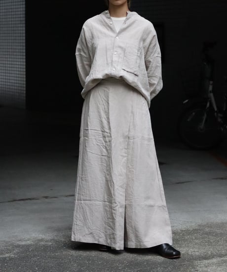 UT213PT021 トリプルワッシャーリネン ラップキュロットパンツ
