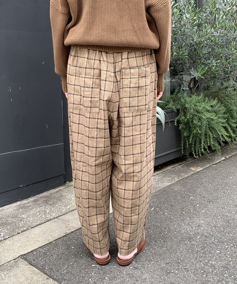US234PT023 Wコーデュロイ/先染めチェック タックパンツ US234PT023 Wコーデュロイ/先染めチェック タックパンツ