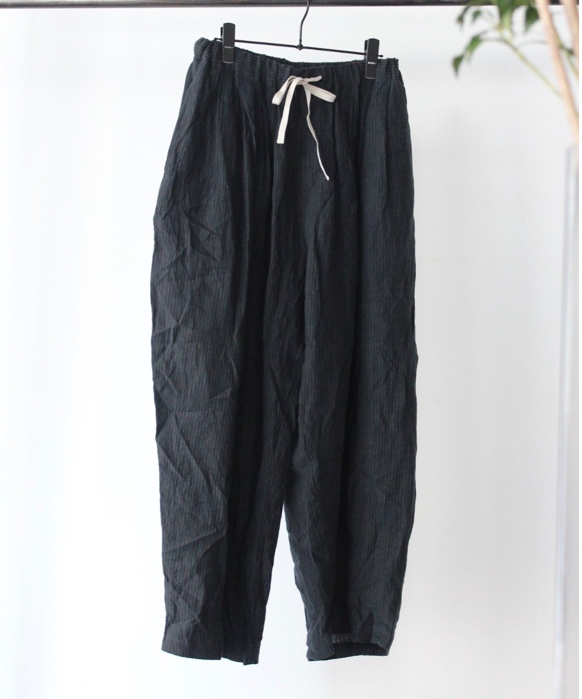 TS260PT074 フレンチリネン/東炊きストライプ ギャザータックパンツ