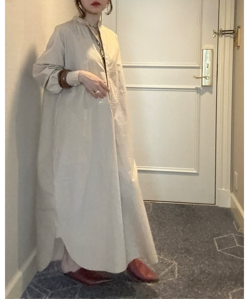 BOUTIQUE TOKYO DRESS メタルシャツドレス 予約販売【BOUTIQUE 】stripe metal shirts dress メタルシャツ