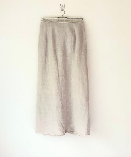 【BOUTIQUE】linen wrap skirt リネンラップスカート　TC-3500' / ECRU