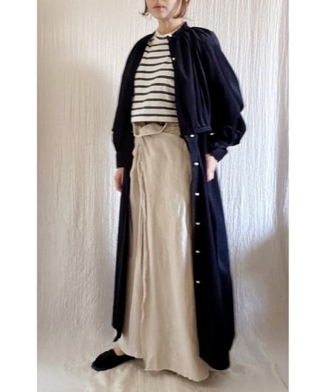 【BOUTIQUE】linen wrap skirt リネンラップスカート　TC-3500' / ECRU