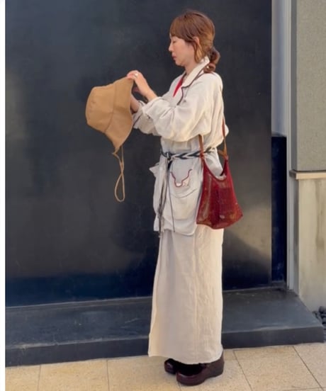 【BOUTIQUE】linen wrap skirt リネンラップスカート　TC-3500' / ECRU