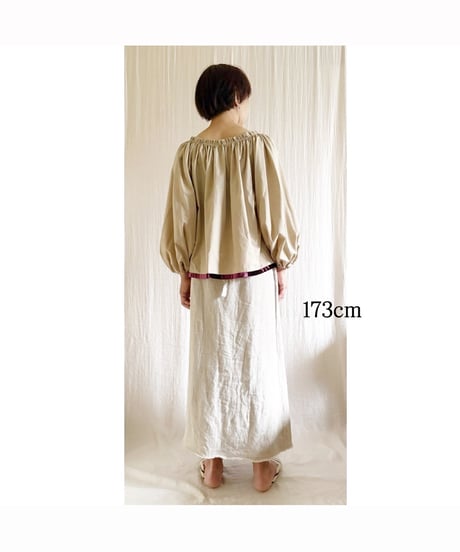【BOUTIQUE】linen wrap skirt リネンラップスカート　TC-3500' / ECRU