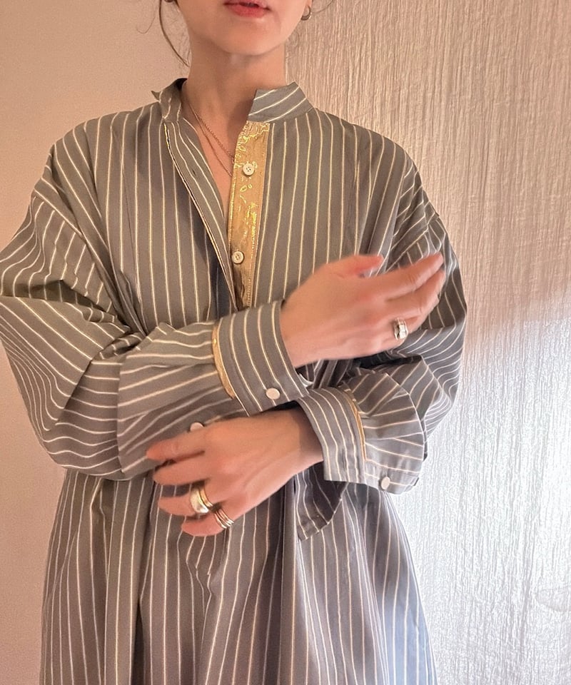 BOUTIQUE TOKYO DRESS メタルシャツドレス 予約販売【BOUTIQUE 】Metal Shirt Dress TE-3604 /このド