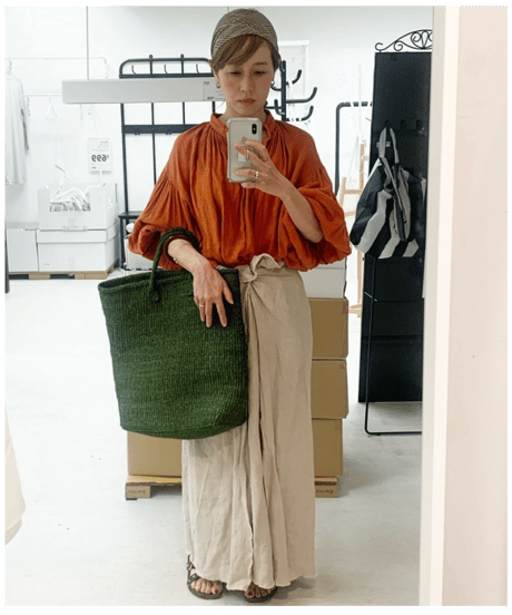 【BOUTIQUE】linen wrap skirt リネンラップスカート　TC-3500' / ECRU