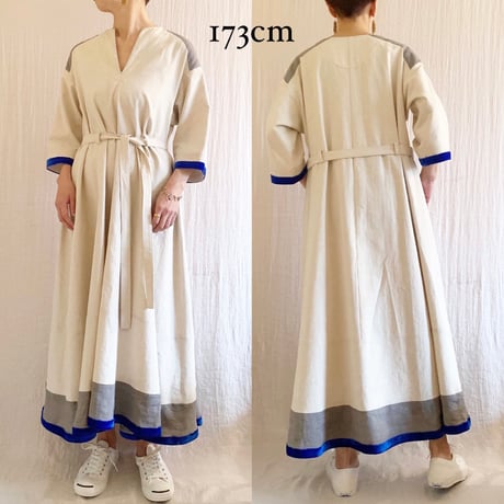 BOUTIQUE cotton linen BOHO DRESS TE-3700  /コットンリネン ボーホードレス  2色展開