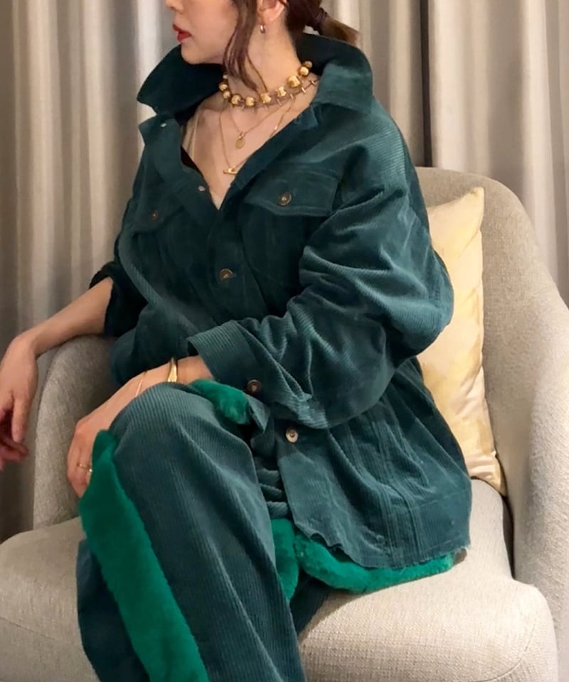 ★フォックスファー★ DOLCE&GABBANA モッズコート コーデュロイ 茶 BOUTIQUE】 corduroy blouson サッカーコーデュロイx エコファーブル