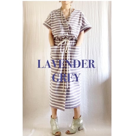 【予約販売】VACANCES  border  dress TME-2700 /  LAVENDER GREY