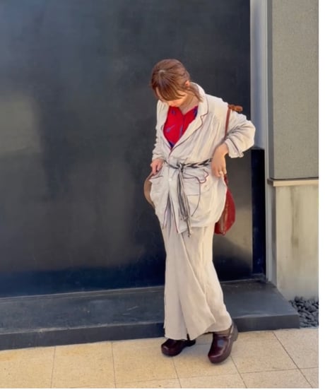 【BOUTIQUE】linen wrap skirt リネンラップスカート　TC-3500' / ECRU