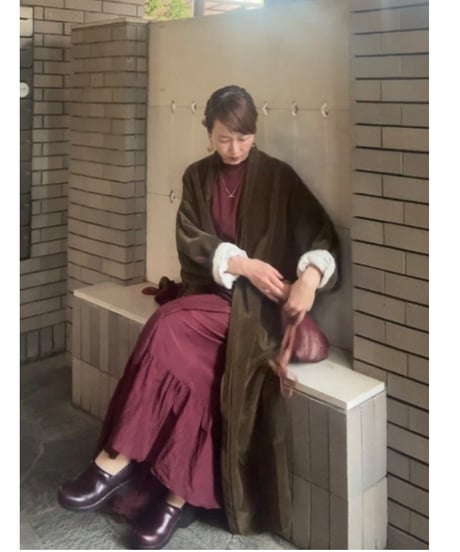 【BOUTIQUE】 VELVET robe coat  ベルベットコート TB-3701