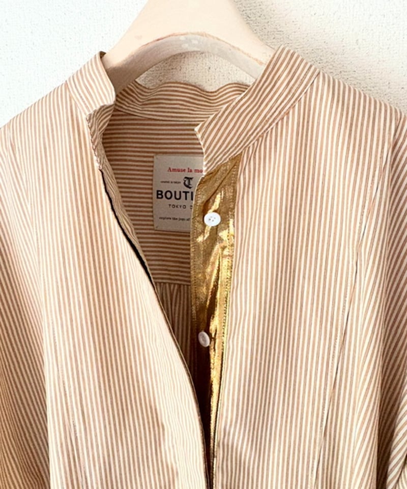予約販売【BOUTIQUE 】stripe metal shirts dress メタルシャツ