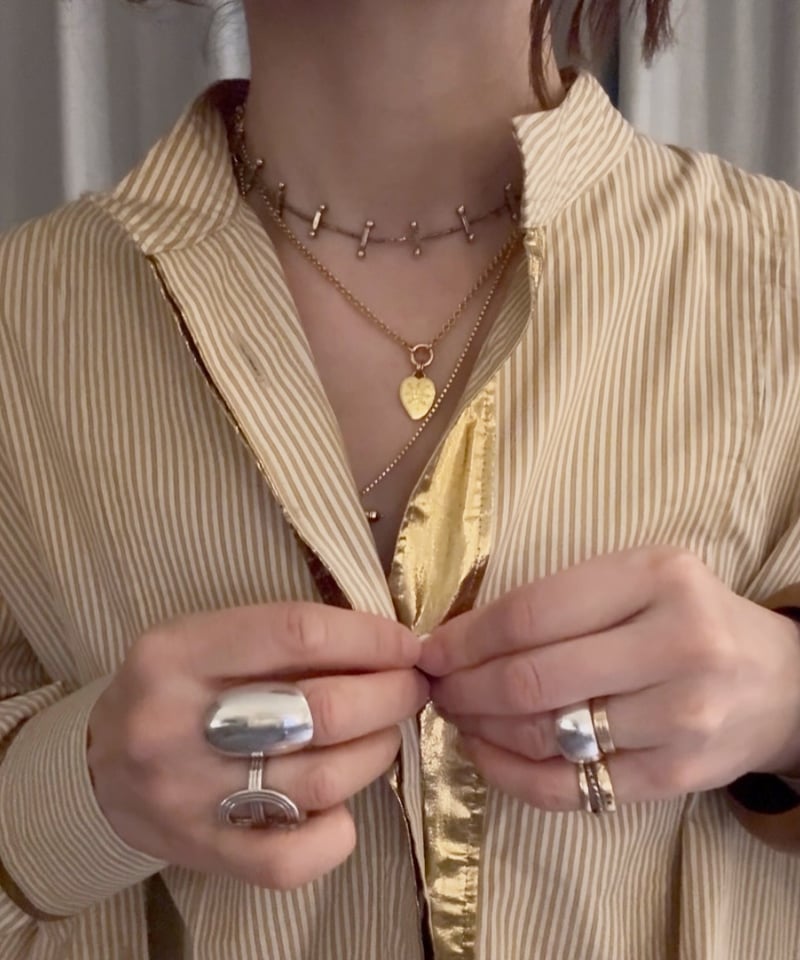 予約販売【BOUTIQUE 】stripe metal shirts dress メタルシャツ