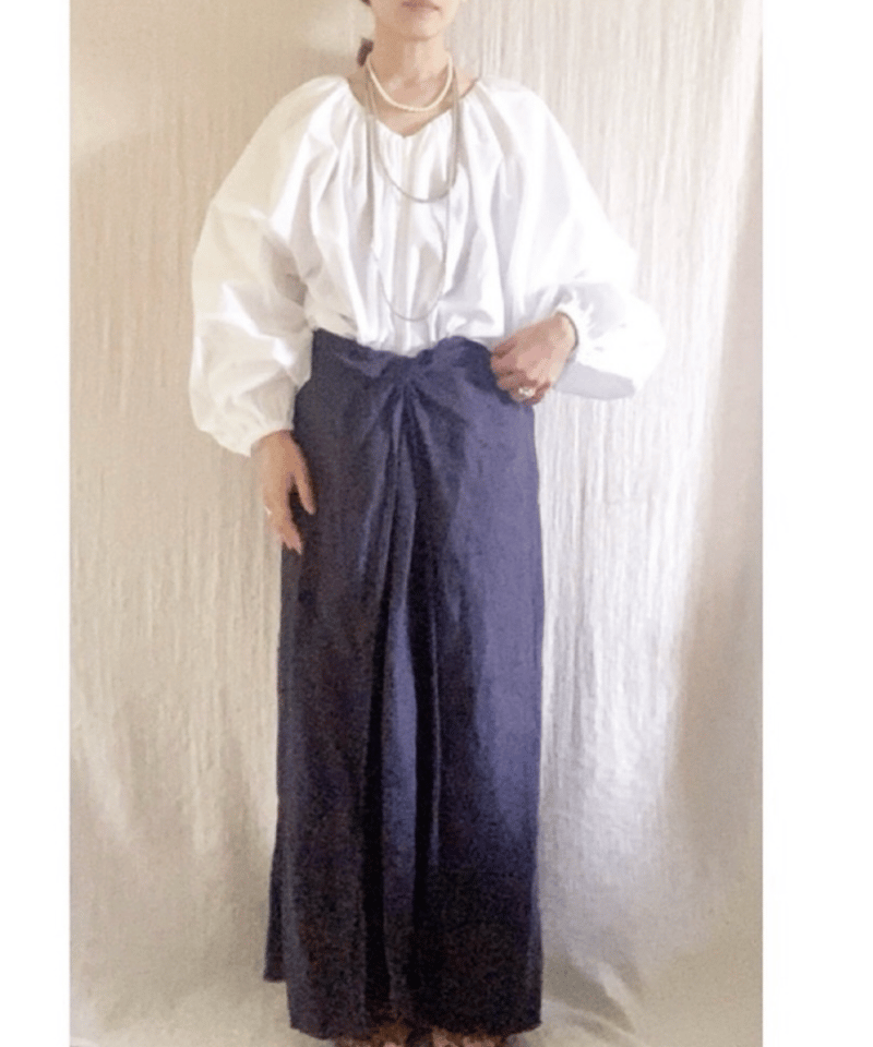 予約販売【BOUTIQUE】linen wraplike skirt リネンラップライク