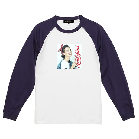 REAL RAGLAN ( WHITE/NAVY ) / LAST ONLY ( L size )