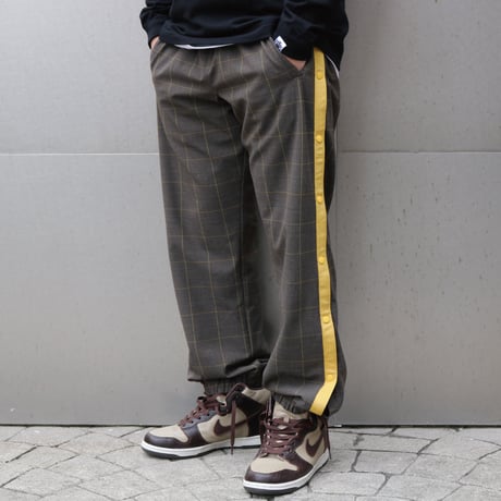 SUNS GLEN CHECK WARM UP PANTS ( BROWN ) / ONLY ( L size )