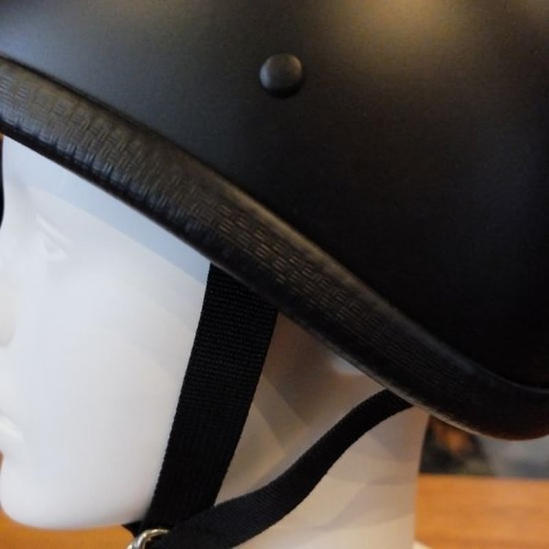 スモーキータイプ ハーフヘルメット装飾用（マットブラック） | 黒革