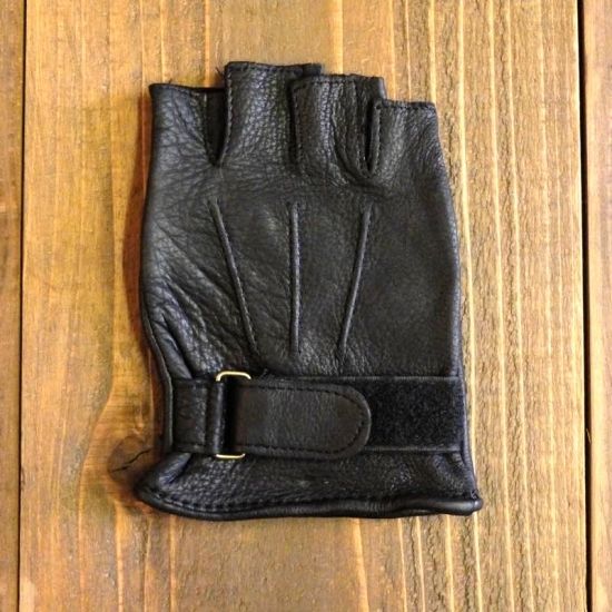 NAPA GLOBE 山羊革ゴートレザー フィンガーレスグローブ | 黒革 レザー
