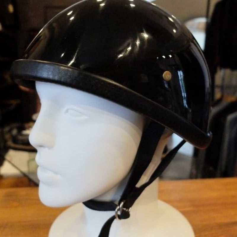 スモーキータイプ ハーフヘルメット装飾用（つやありブラック） | 黒革