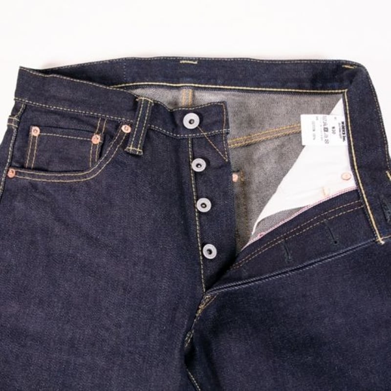 IRON HEART 666S-14(14oz)セルビッチデニム スリムストレート | 黒革