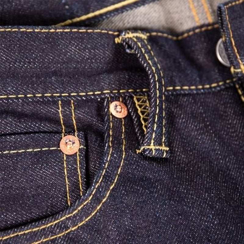 IRON HEART 666S-14(14oz)セルビッチデニム スリムストレート | 黒革