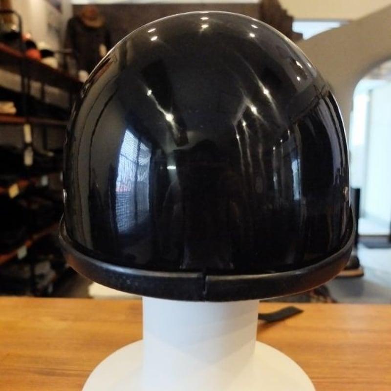スモーキータイプ ハーフヘルメット装飾用（つやありブラック） | 黒革