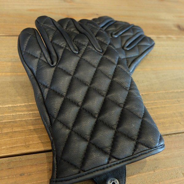 黒革 手袋 HEAVY】ダイアステッチ 山羊革グローブ（ブラック） | 黒革